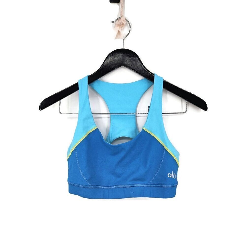 NWOT Alo Yoga Bra Womens S Aqua Blue Green Racerback Pullover